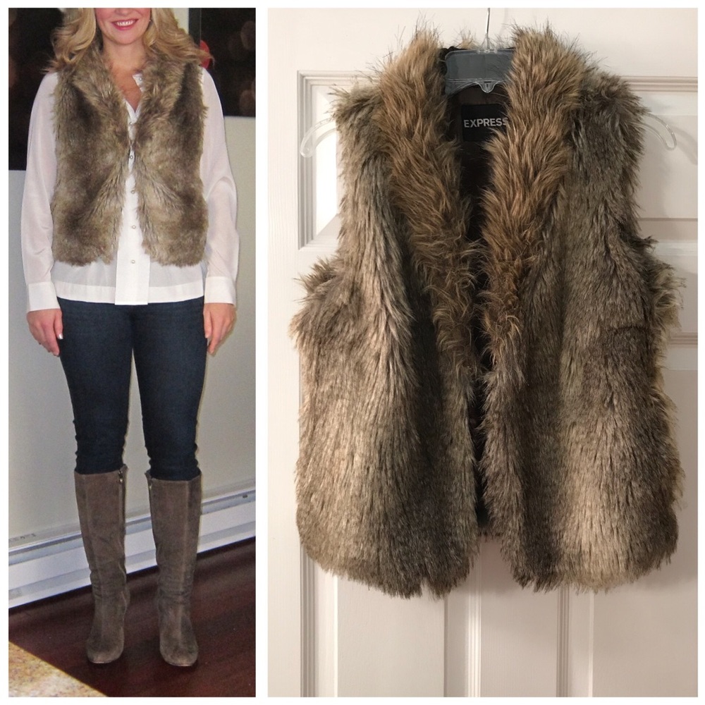 Express Faux Fur Vest
